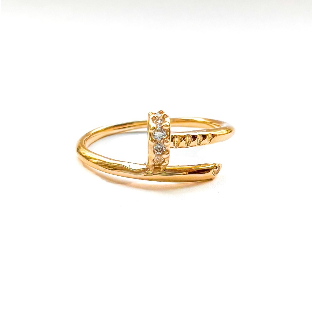 14K Yellow Gold Nail Ring